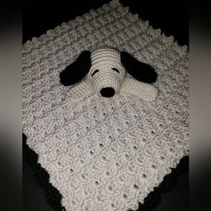Snoopy Security Blanket Lovey Crocheted